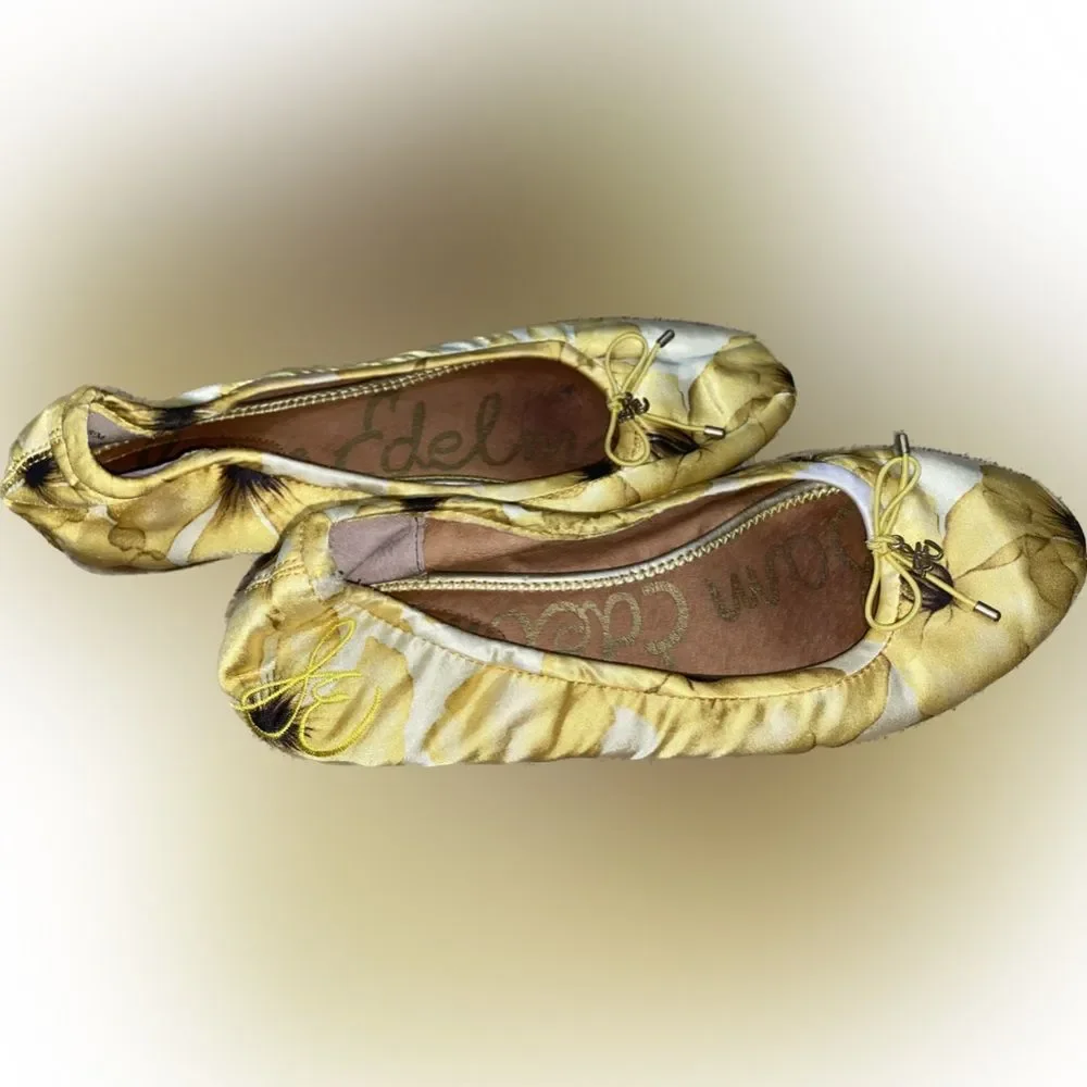 Sam Edelman Felicia Yellow Floral Flats Womens 8